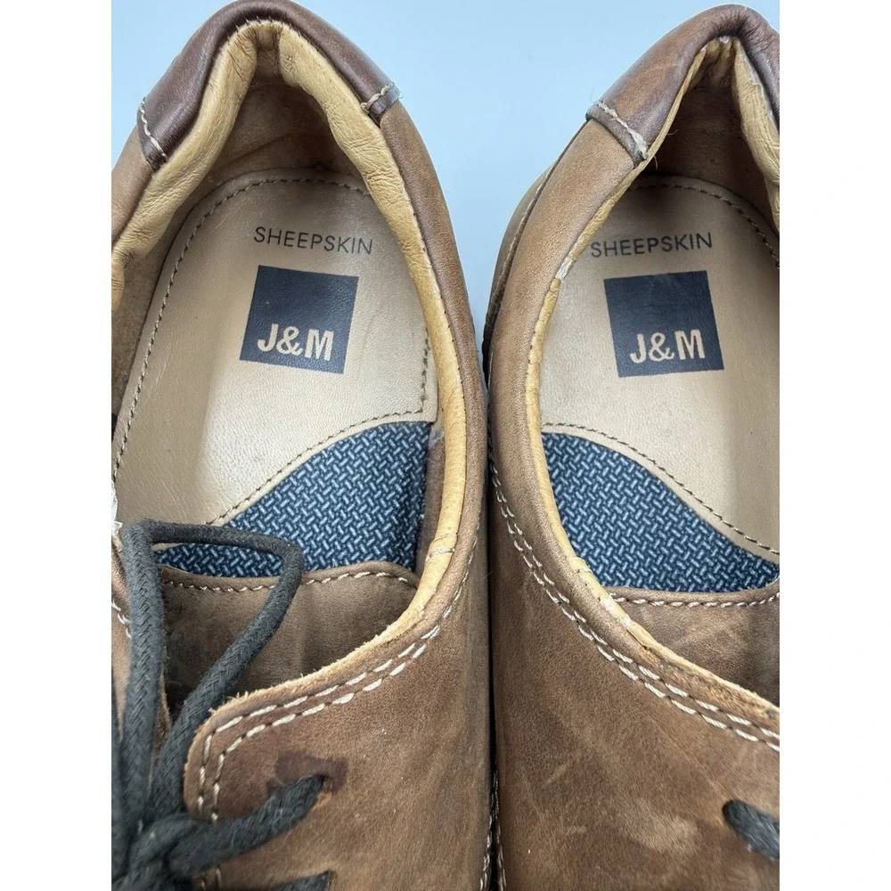 Johnston‎ Murphy J&M Mens 10M Brown Sheepskin Oxford Dress Shoes